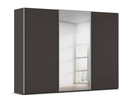 Dulap cu usi glisante TARO 301x223x69cm grafit/ oglinda, maner aluminiu